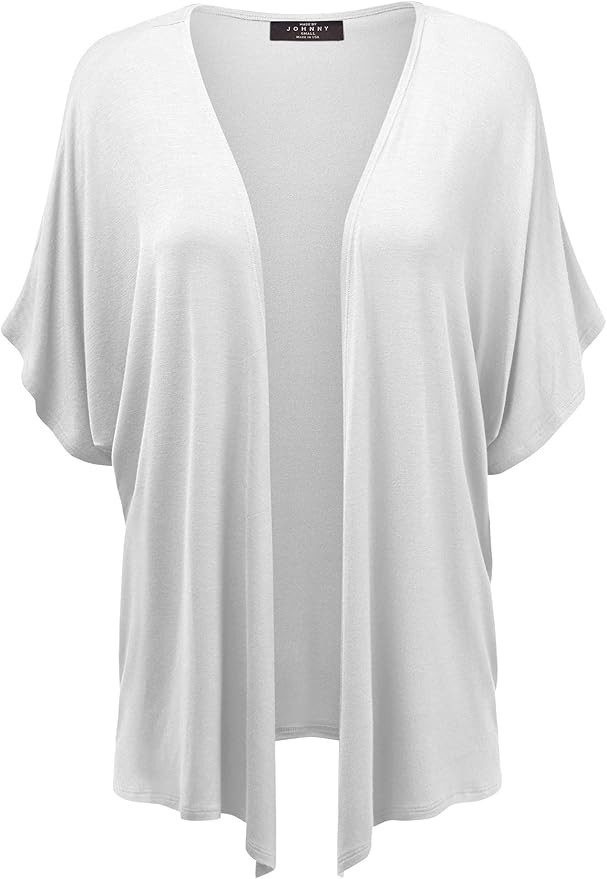 Made By Johnny Women's Kimono Style Short Sleeve Dolman Cardigan - Lightweight Open Front Summer ... | Amazon (US)