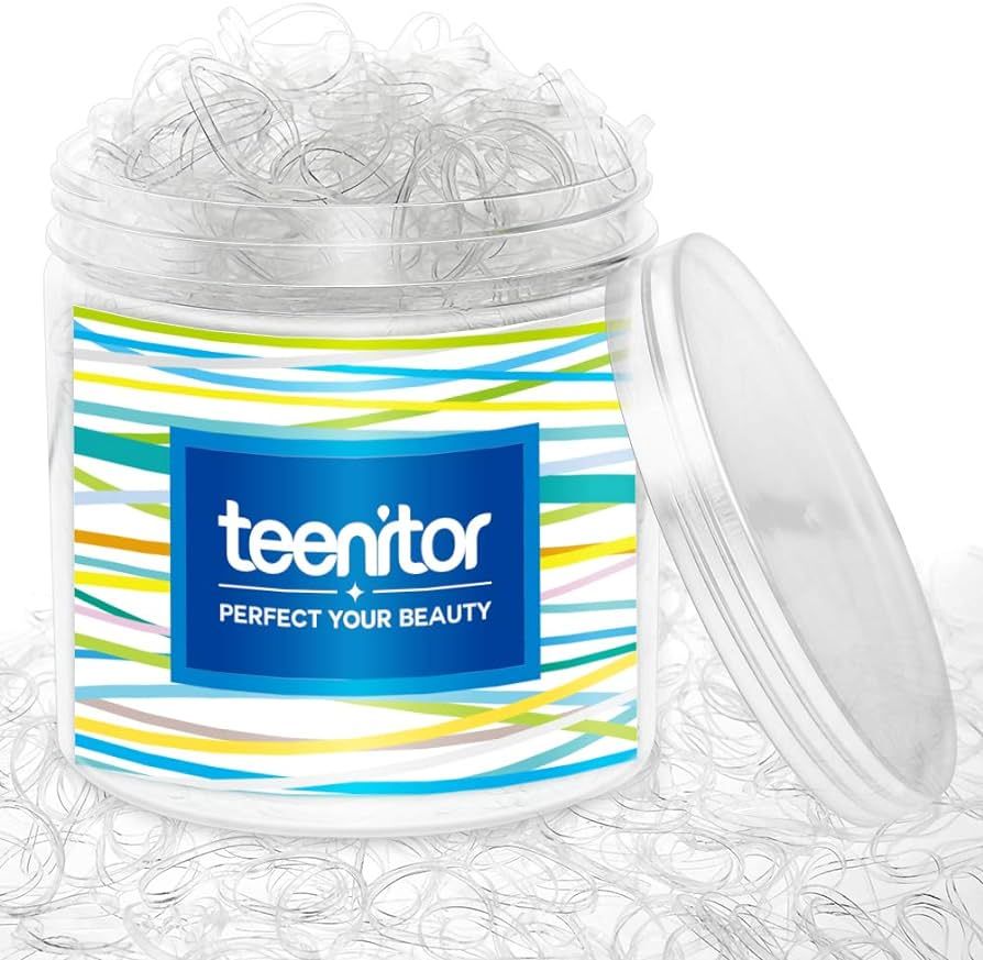 Clear Elastic Hair Bands, Teenitor 2000pcs Mini Hair Rubber Bands with a Box, Soft Hair Elastics ... | Amazon (US)