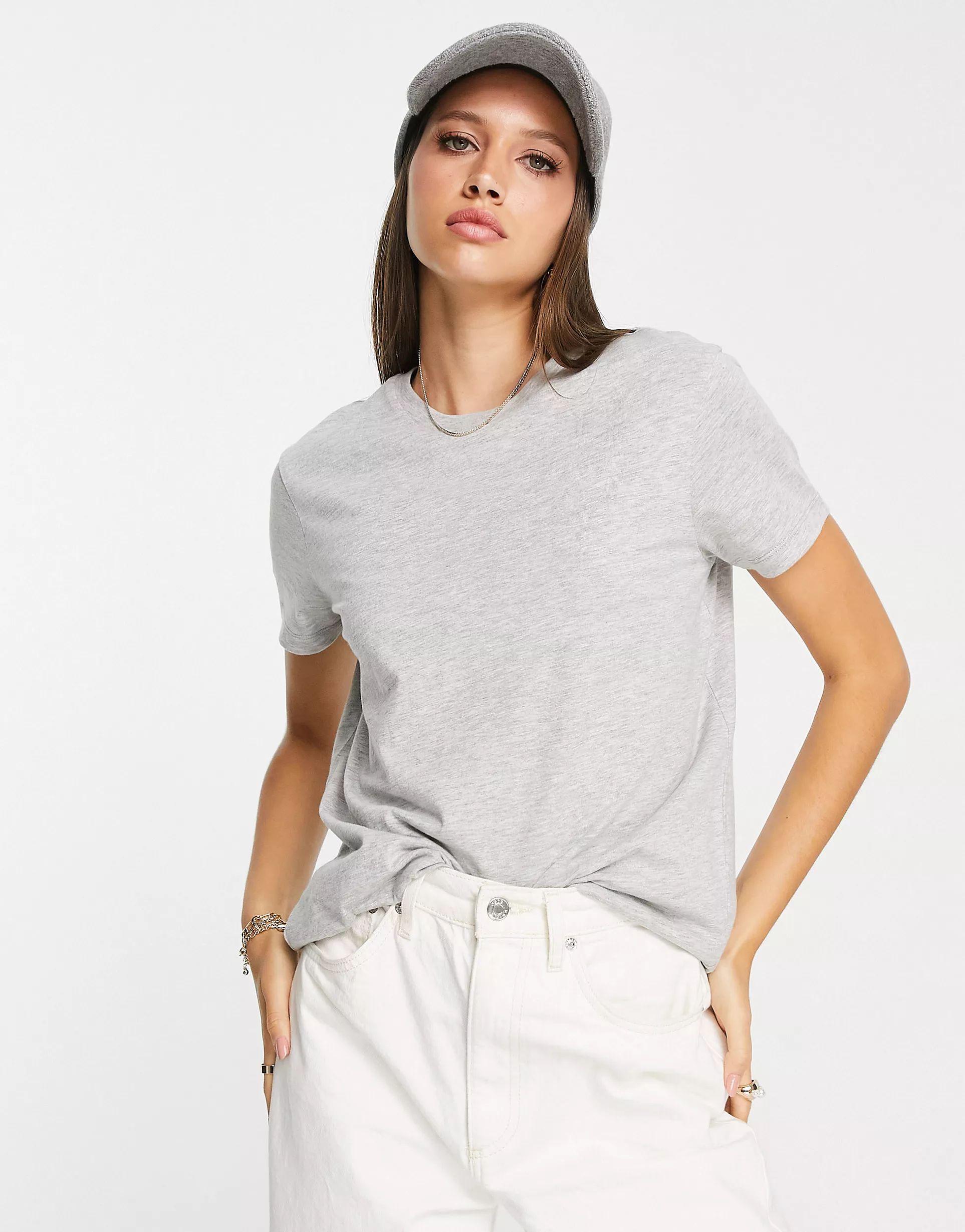 ASOS DESIGN ultimate cotton t-shirt with crew neck in grey marl | ASOS (Global)