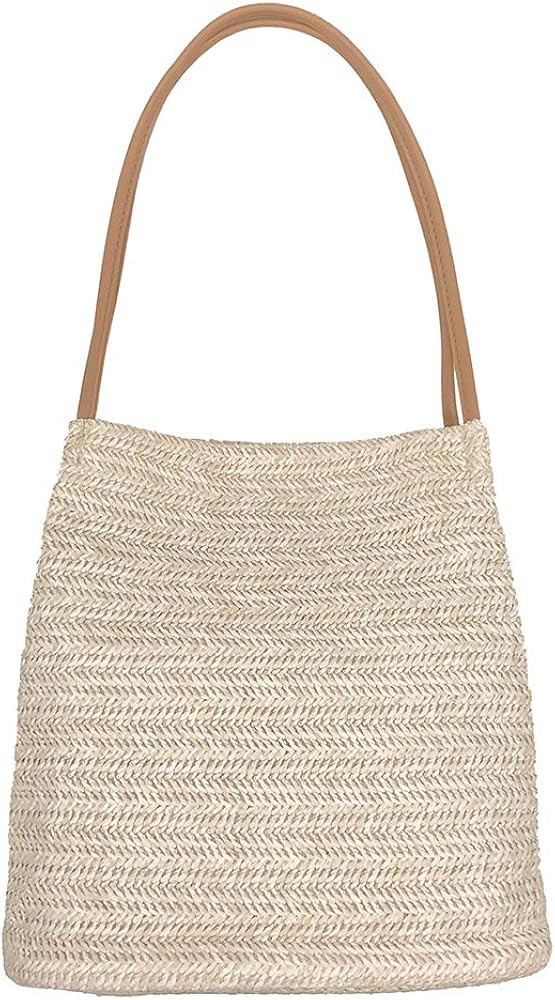 Aphoraeny Straw Beach Bag Buckets Totes Handbag Shoulder Bag Tote Bag Women Summer Handbag | Amazon (US)