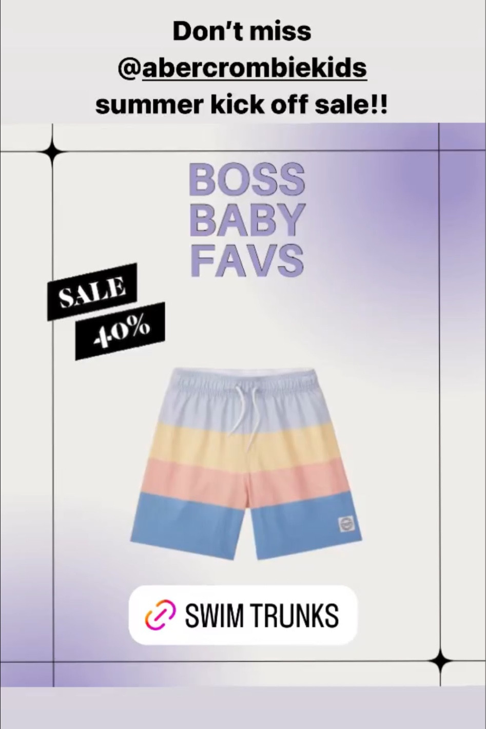 Don’t miss Abercrombie’s summer kick off sale! 40% off everything + additional 20% off items! 

#LTKSaleAlert #LTKKids #LTKSwim