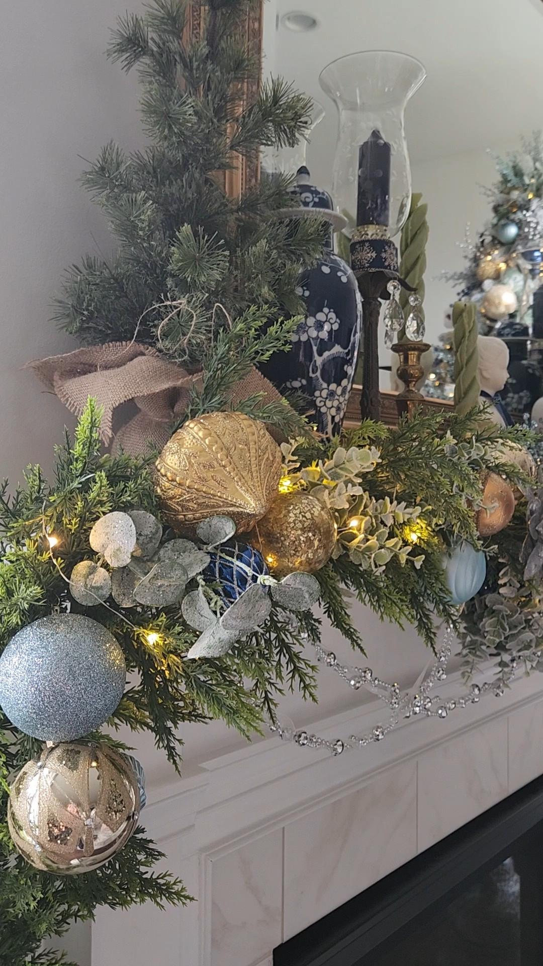 French inspired Christmas mantle!Mantle. Christmas. Vintage. Collected home. Cedar Garland. Chinoiserie.  Ginger jars.

#LTKHoliday #LTKSeasonal #LTKHome