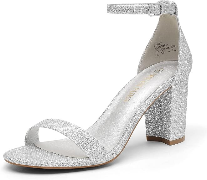 DREAM PAIRS Women's Chunk Low Heel Pump Sandals | Amazon (US)