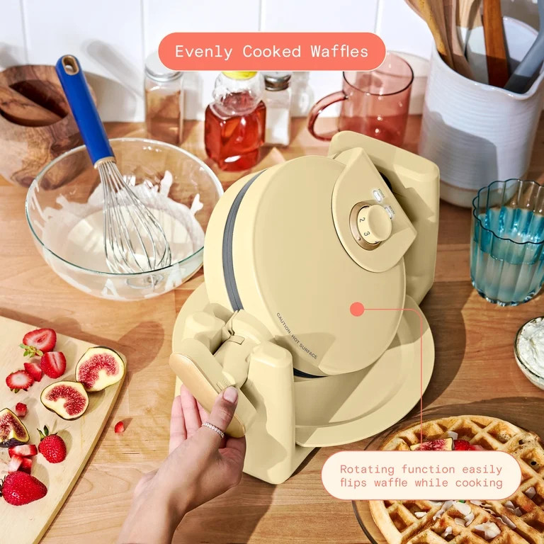 Beautiful Rotating Belgian Waffle Maker, Buttercream by Drew Barrymore | Walmart (US)
