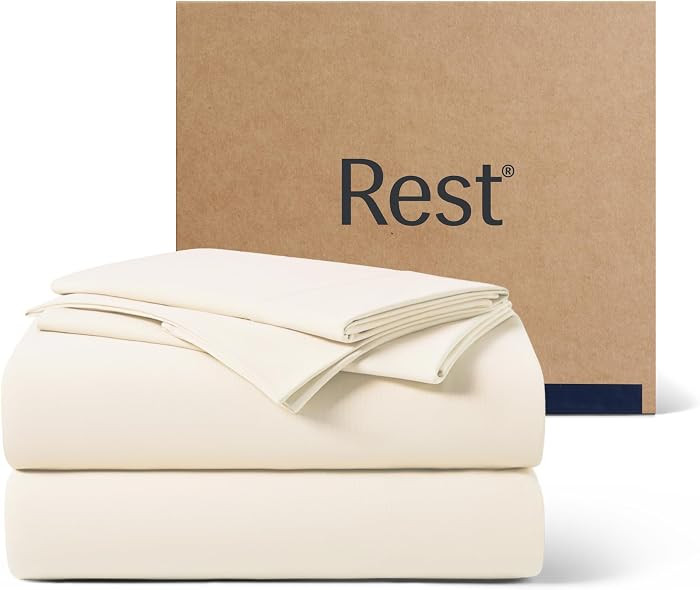 REST\u00ae Evercool\u00ae+ Cooling Sheet Set, King Size, Snow Ivory, Breathable Bed Sheets for Ho... | Amazon (US)