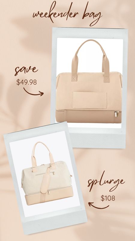 Splurge Vs save! Awesome weekender bag dupe for less than $50! Would make a great gift too 🙌🏻🎄

#LTKGiftGuide #LTKfindsunder50 #LTKsalealert