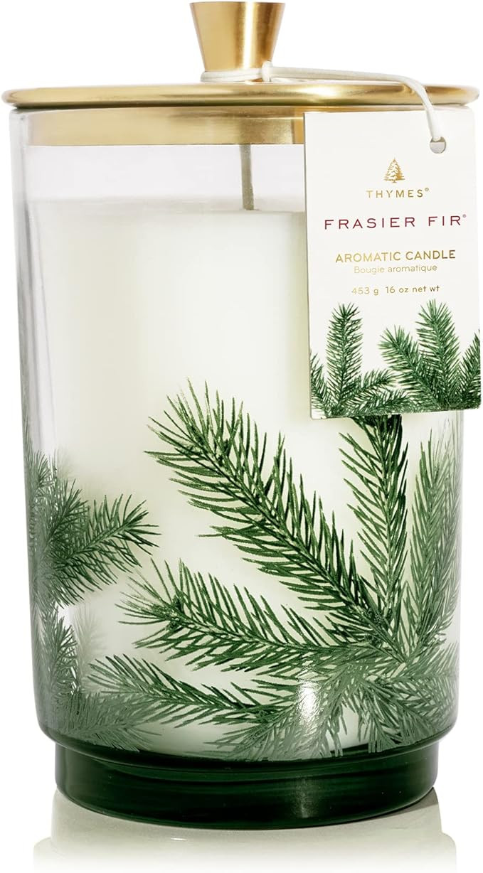 Thymes Frasier Fir Candle - Heritage Pine Needle Luminary Scented Candles - Elegant Pine Candle -... | Amazon (US)