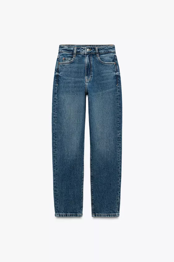 HIGH WAIST - MOM LEG - ANKLE LENGTH - COMFORTHigh-waisted jeans with five pockets. Front zip and ... | Zara US