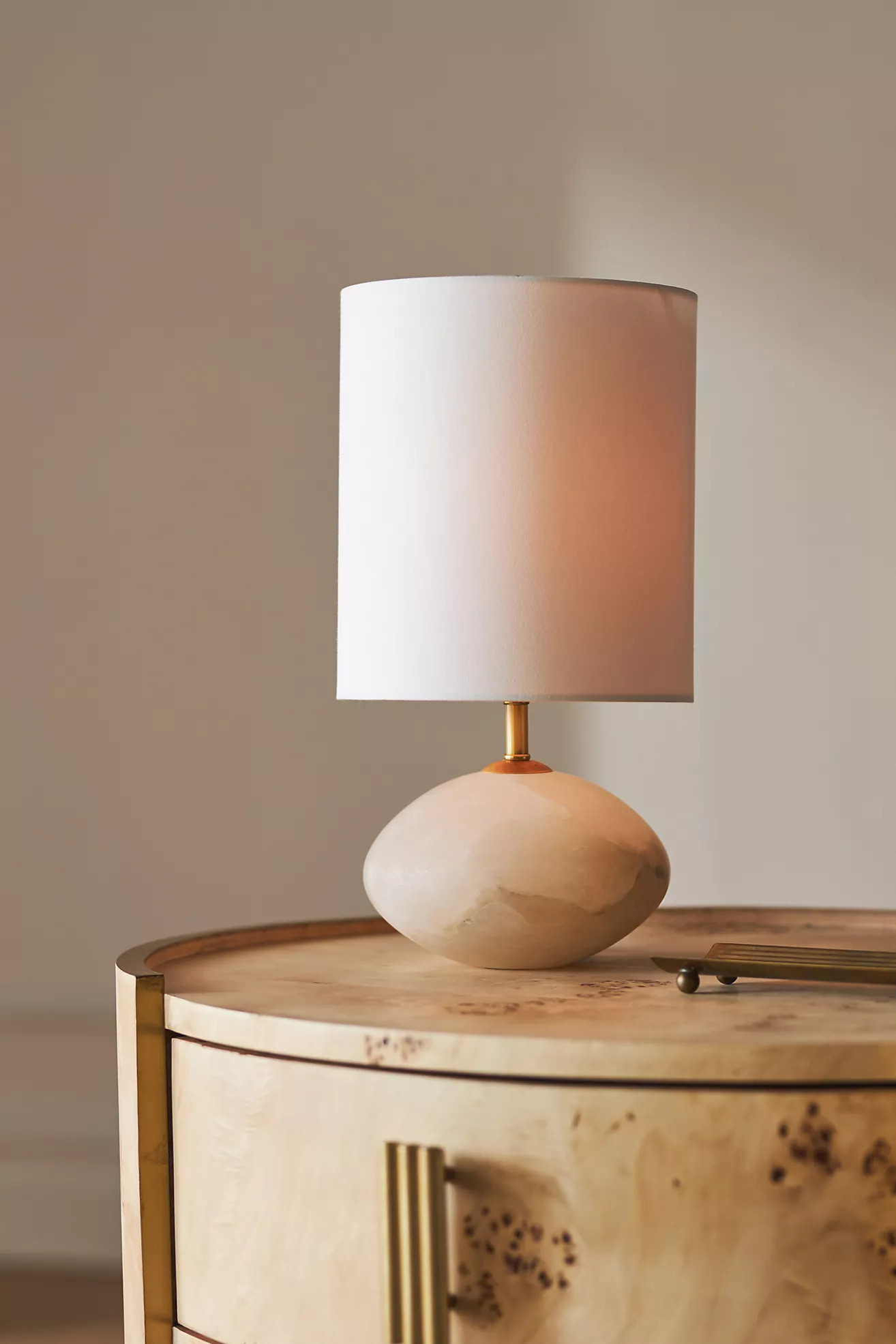 Alabaster Mini Orb Table Lamp | Anthropologie (US)