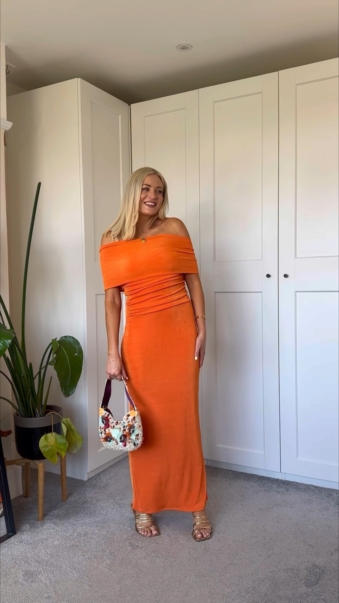 Orange wedding guest dress 😍