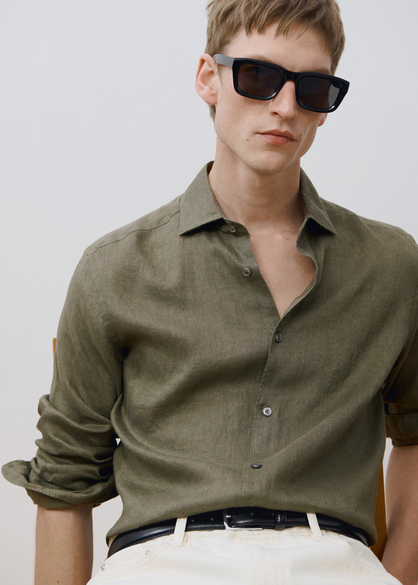 100% linen slim-fit shirt - Men | MANGO USA | Mango (US/MX/AU)