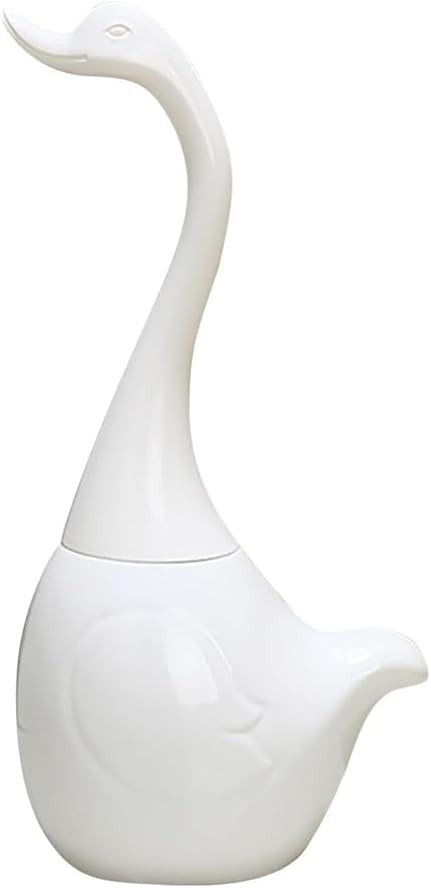 Swan Toilet Brush and Ceramic Holder Set,Cute Bathroom Decor, Non-Scratch Bristles, Space-Saving ... | Amazon (US)