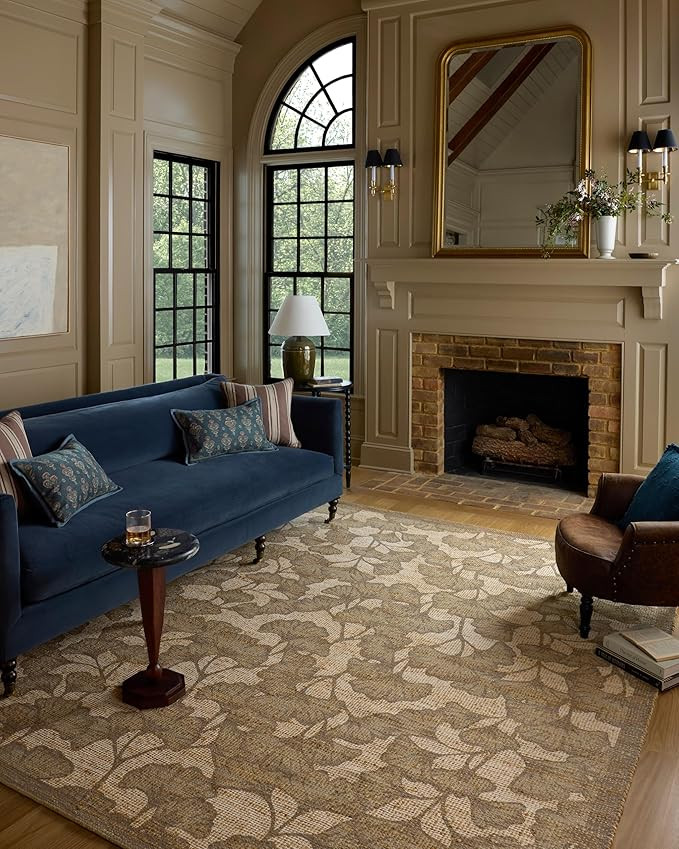 Loloi Chris Loves Julia Rue Collection RUE-02 Olive/Sage 8'-6" x 11'-6" Area Rug Jute Neutral Flo... | Amazon (US)