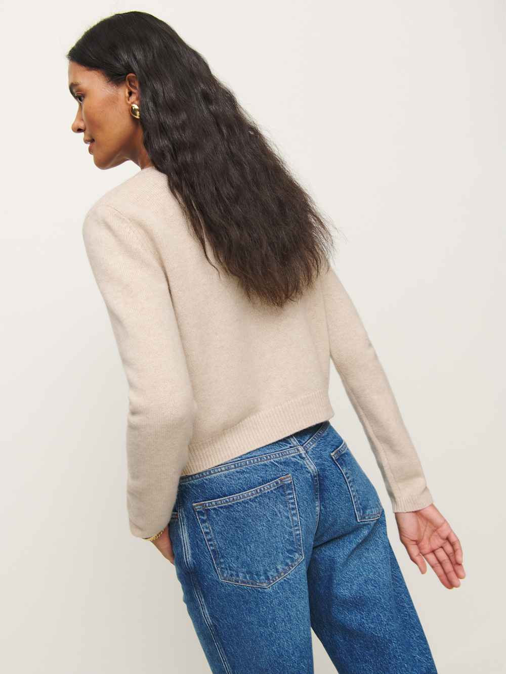 Clara Cashmere Crew Cardigan | Reformation (Global)