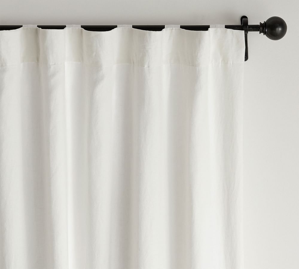 Belgian Flax Linen Blackout Curtain, Classic Ivory, 50 x 84 | Pottery Barn (US)