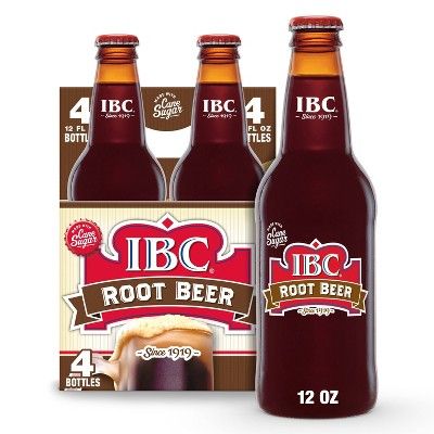 IBC Root Beer Soda Made with Sugar - 4pk/12 fl oz Glass bottles | Target