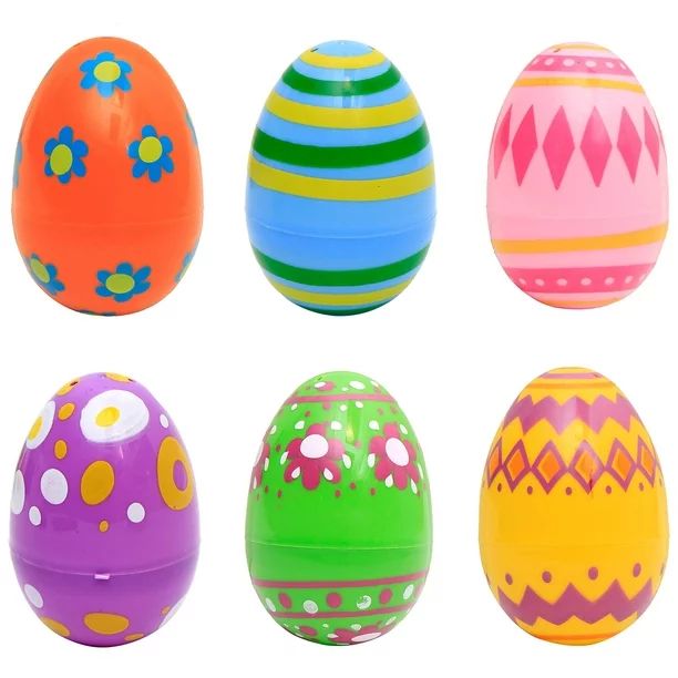 JOYIN 30 Pcs Printed Jumbo Plastic Eggs for Easter Egg Hunt Event, Easter Basket Stuffers, Party ... | Walmart (US)