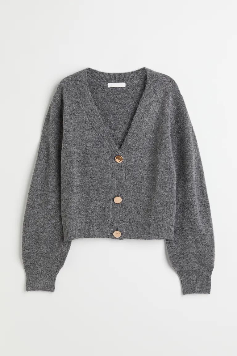 Rhinestone-button knitted cardigan | H&M (UK, MY, IN, SG, PH, TW, HK)