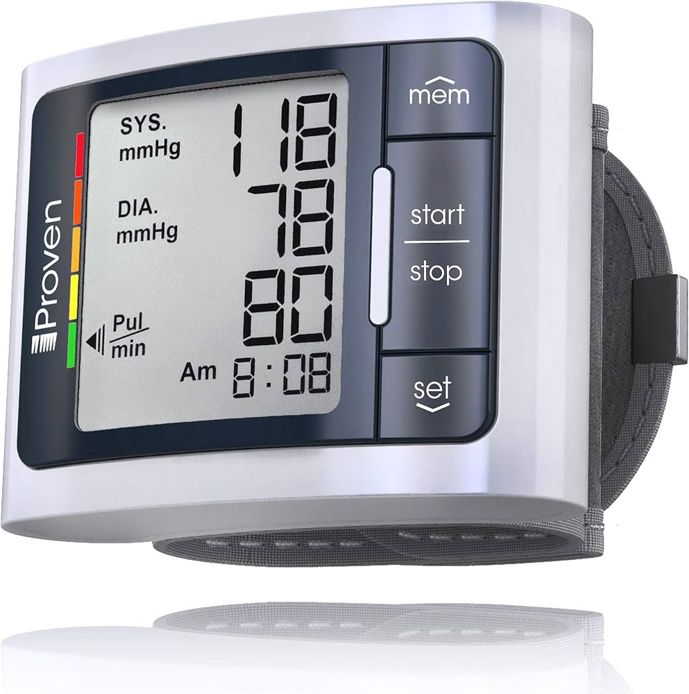 iProven Wrist Blood Pressure Monitor for Home Use – Heart Rate Display, Large Wrist Cuff, LCD Screen, Color-Coded Indicator | Amazon (US)