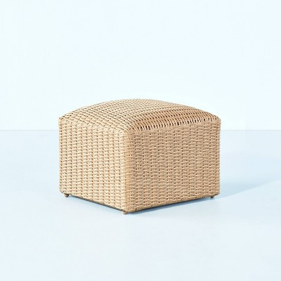 Kids' Wicker Weave Outdoor Ottoman - Beige - Hearth & Hand™ with Magnolia | Target