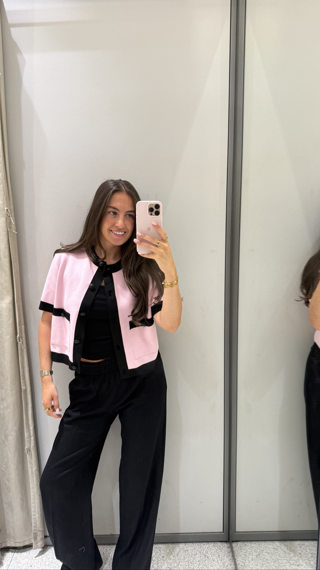Workwear, chic, corporate, businesswear, business casual, spring outfit, summer outfit, pink short sleeved cardigan, linen black trousers

#LTKsummer #LTKspring #LTKworkwear