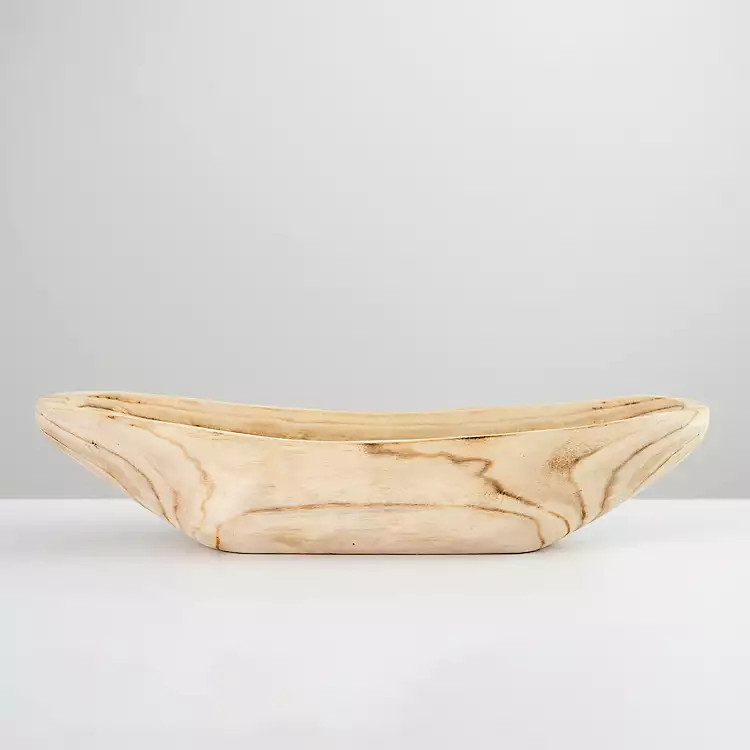 New! Natural Paulownia Wood Boat Bowl | Kirkland's Home