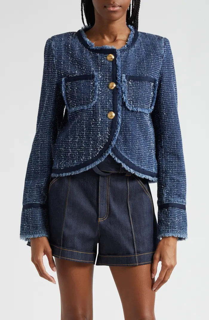 Cinq à Sept Zanda Cotton Tweed & Denim Jacket | Nordstrom | Nordstrom