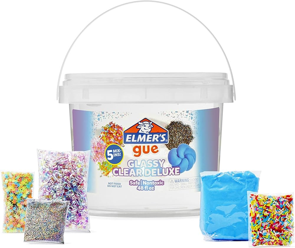 Elmer's Gue Premade Includes 5 Sets of Slime Add-ins, 3 Lb. Bucket, Glassy Clear | Amazon (US)