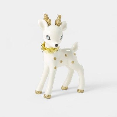 Retro Reindeer Decorative Figurine White - Wondershop&#8482; | Target