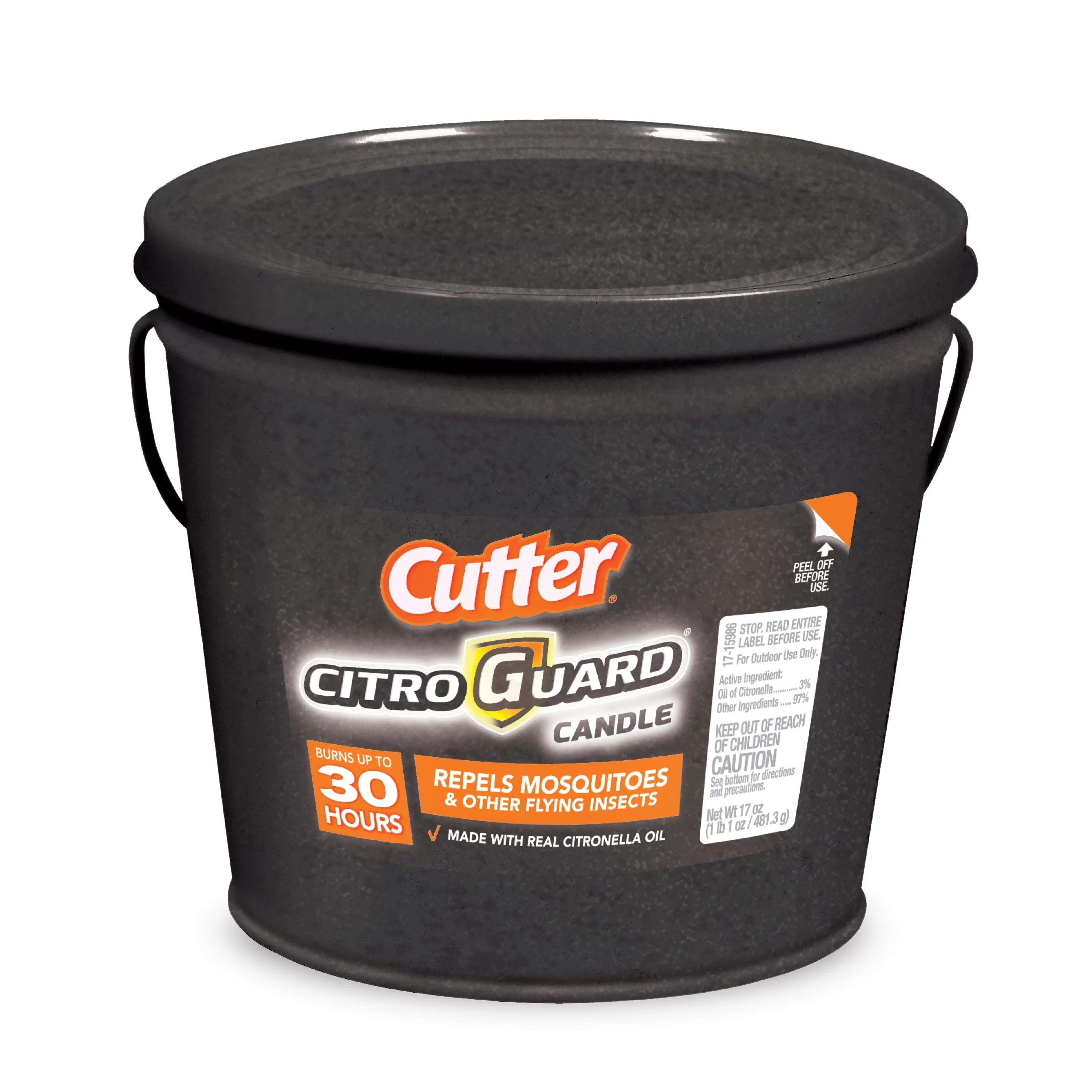 Cutter Citro Guard Citronella Candle, Slate Bucket, 17 Ounces | Walmart (US)
