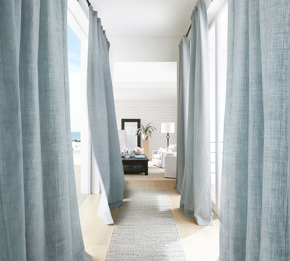 Belgian Flax Linen Rod Pocket Curtain | Pottery Barn (US)