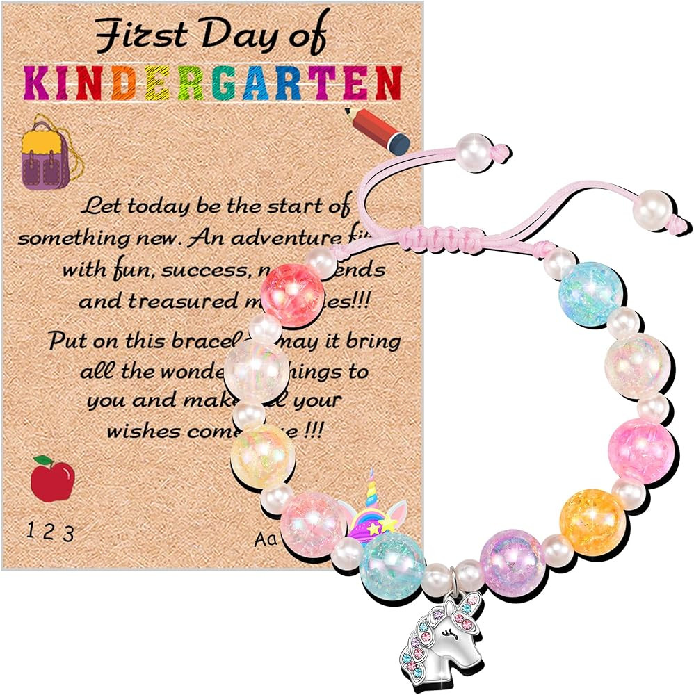 Shonyin First Day of Kindergarten Bracelet Back to School Gifts for Girls Unicorn Bracelet Jewelr... | Amazon (US)