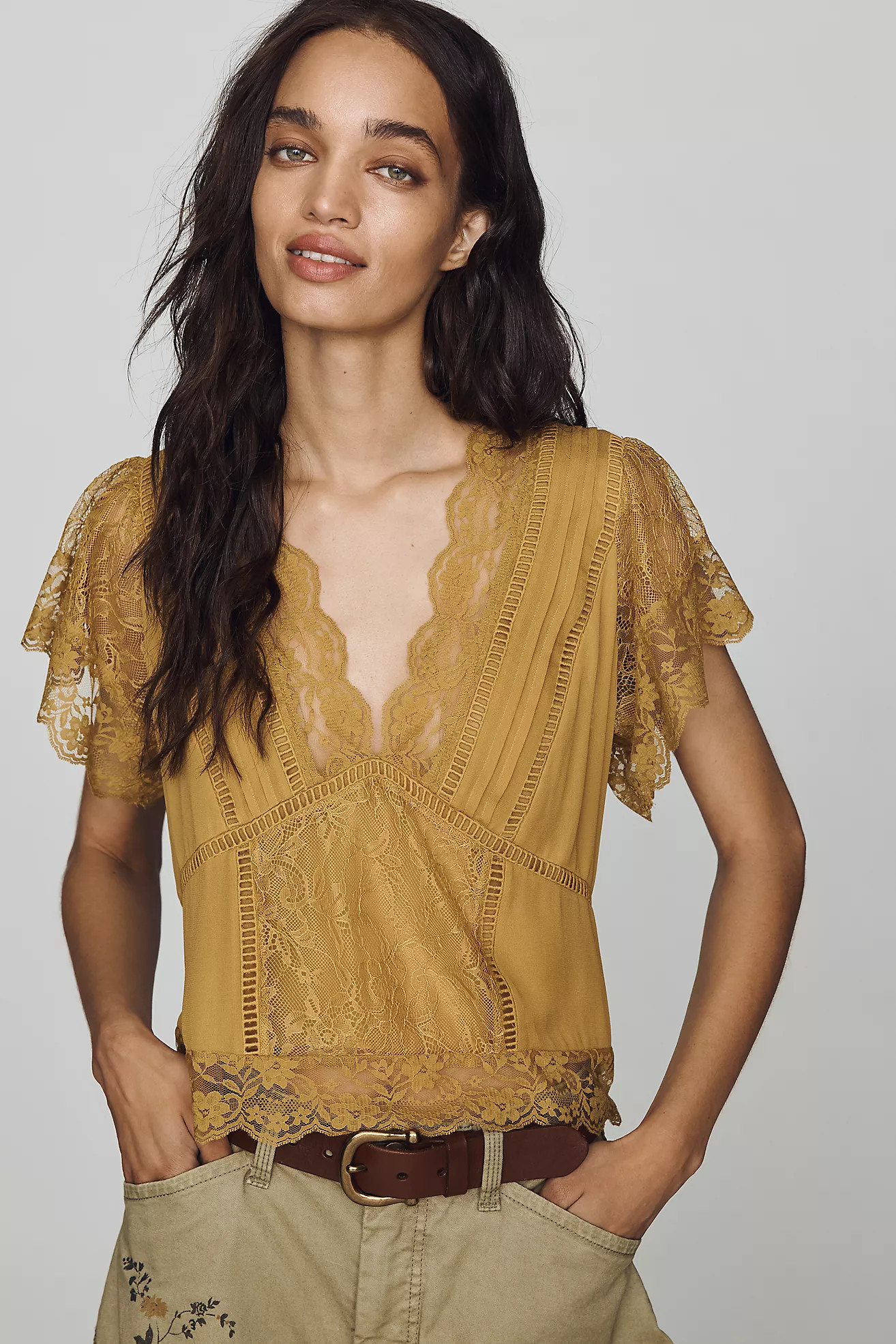 By Anthropologie Mixed Lace Top | Anthropologie (US)