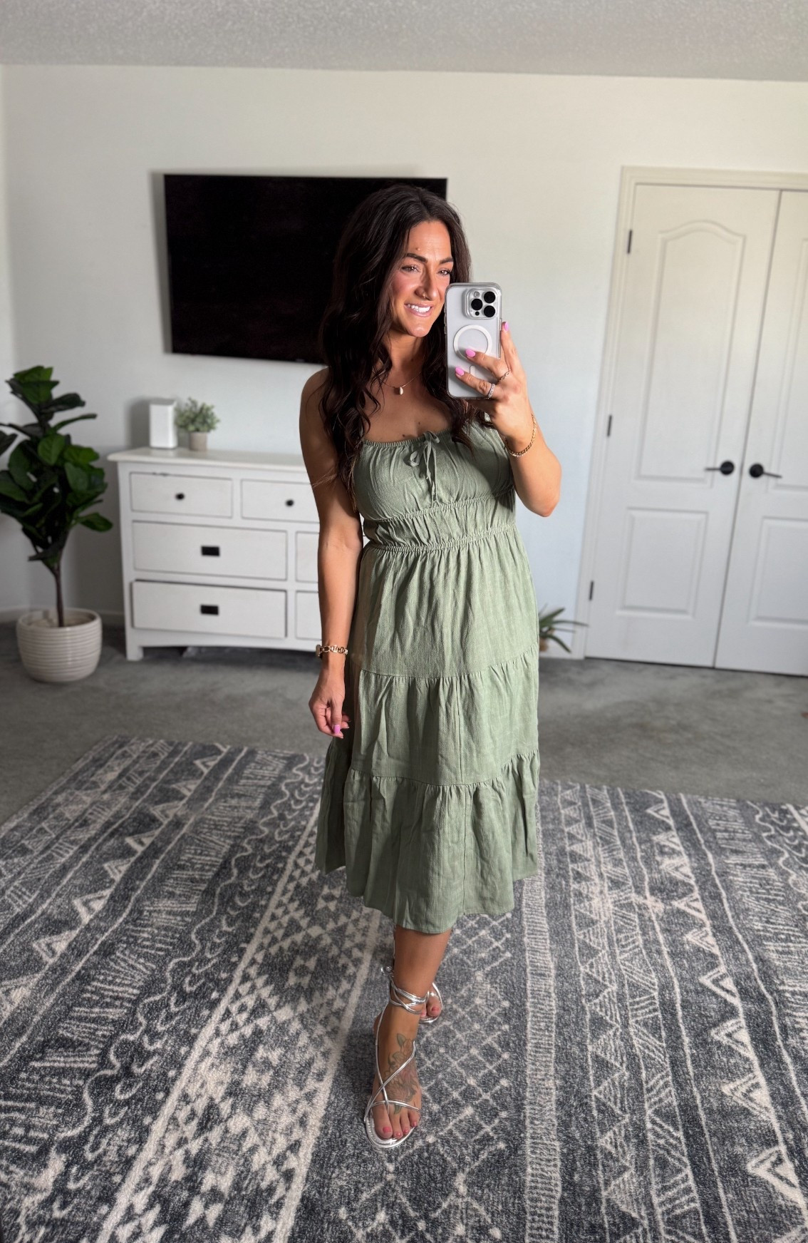 Walmart summer dress!! So cute and feels/looks like it would be from a boutique! True to size, adjustable straps, and elastic waist making it bump friendly! 

#LTKFindsUnder50 #LTKSeasonal #LTKStyleTip