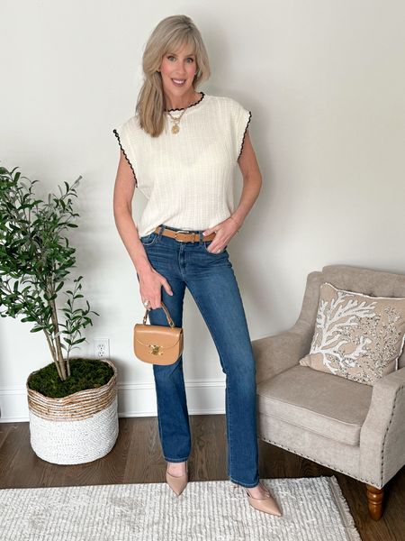 An affordable sweater that gives a polished and chic style, keeping classic style looking fresh and modern.  

Wearing size small in sweater (it runs big/loose), size 8 in jeans.  Shoes run true to size. Handbag is currently out of stock but tagged similar.  

#LTKfindsunder50 #LTKover40 #LTKstyletip