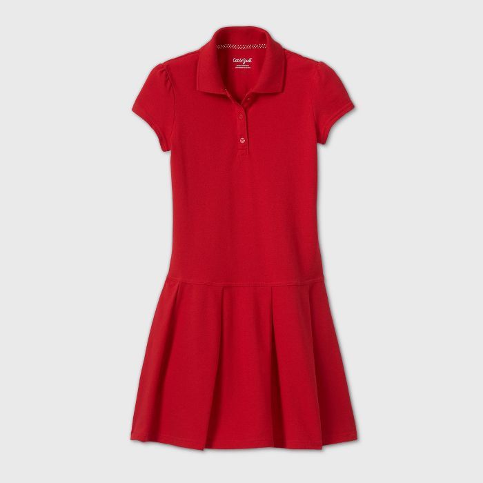 Girls' Short Sleeve Pleated Uniform Tennis Dress - Cat & Jack™ Red | Target