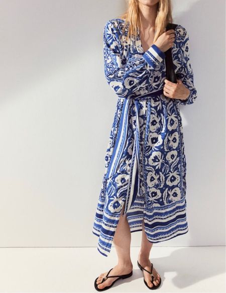 Blue and white patterned kaftan dress 

#LTKSeasonal #LTKfindsunder50 #LTKstyletip