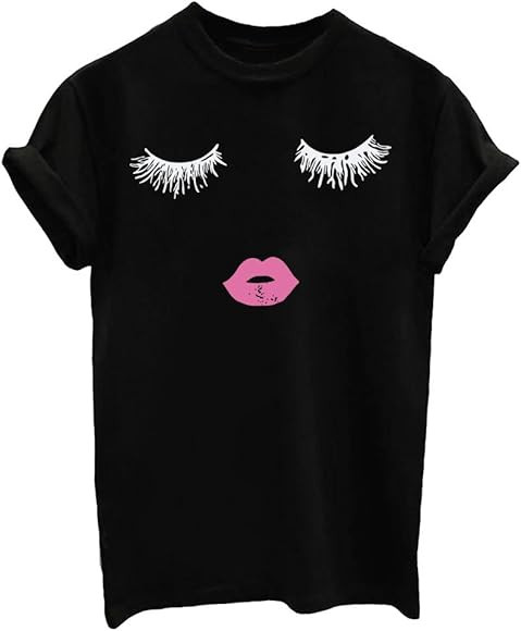 BLACKMYTH Women Summer Funny Print Short Sleeve Top Tee Graphic Cute T-Shirt | Amazon (US)