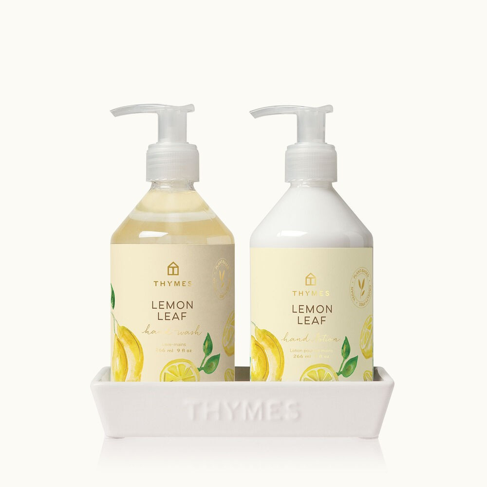 Lemon Leaf Sink Set | Hand Soap + Lotion | Thymes | Thymes