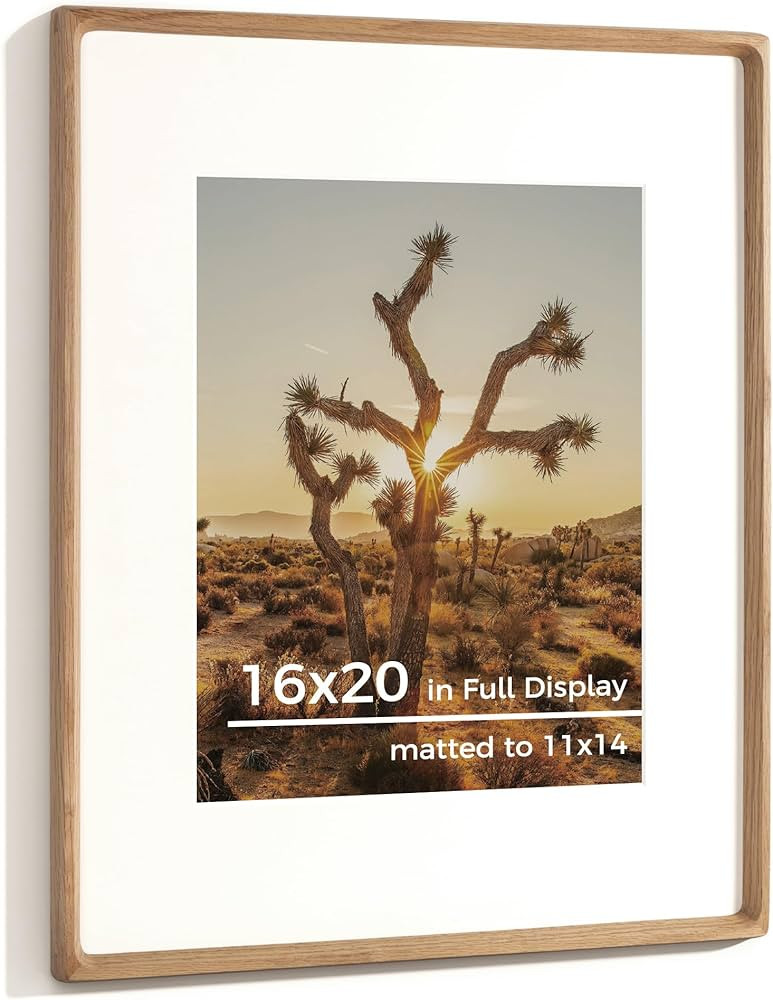 RICHFOCUS 16x20 Picture Frame USA-Sourced Natural Oak Solid Wood Photo Frame Handcrafted Rounded ... | Amazon (US)