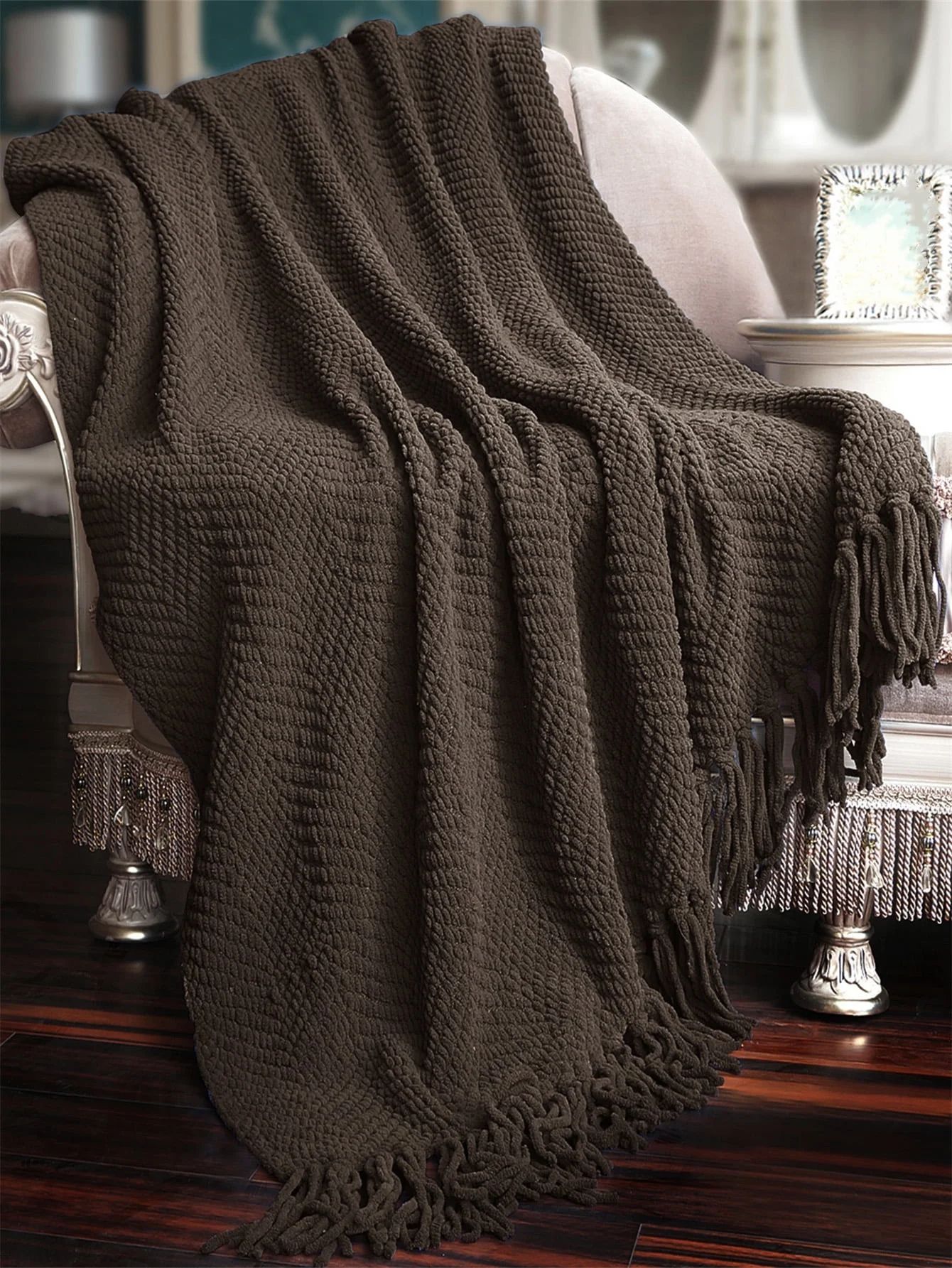 Home Soft Things Tweed Throw Blanket Reversible Lightweight Super Soft Cozy Throw Blanket - Seal ... | Walmart (US)