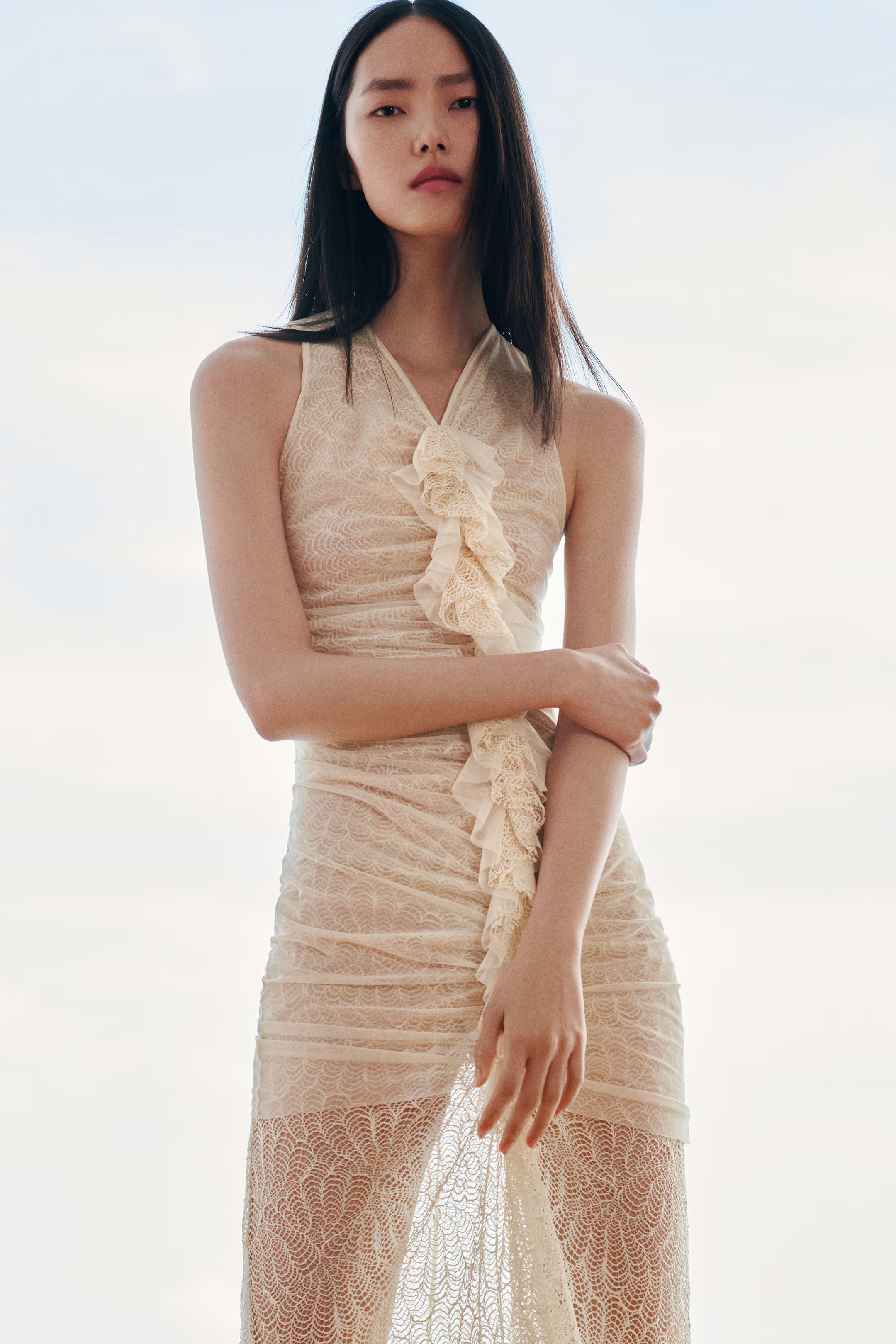 Ruffle-Trimmed Lace Dress | H&M (US + CA)