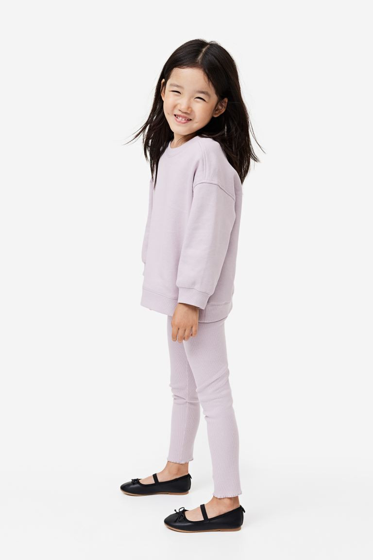 2-piece Sweatshirt and Leggings Set - Lilac - Kids | H&M US | H&M (US + CA)