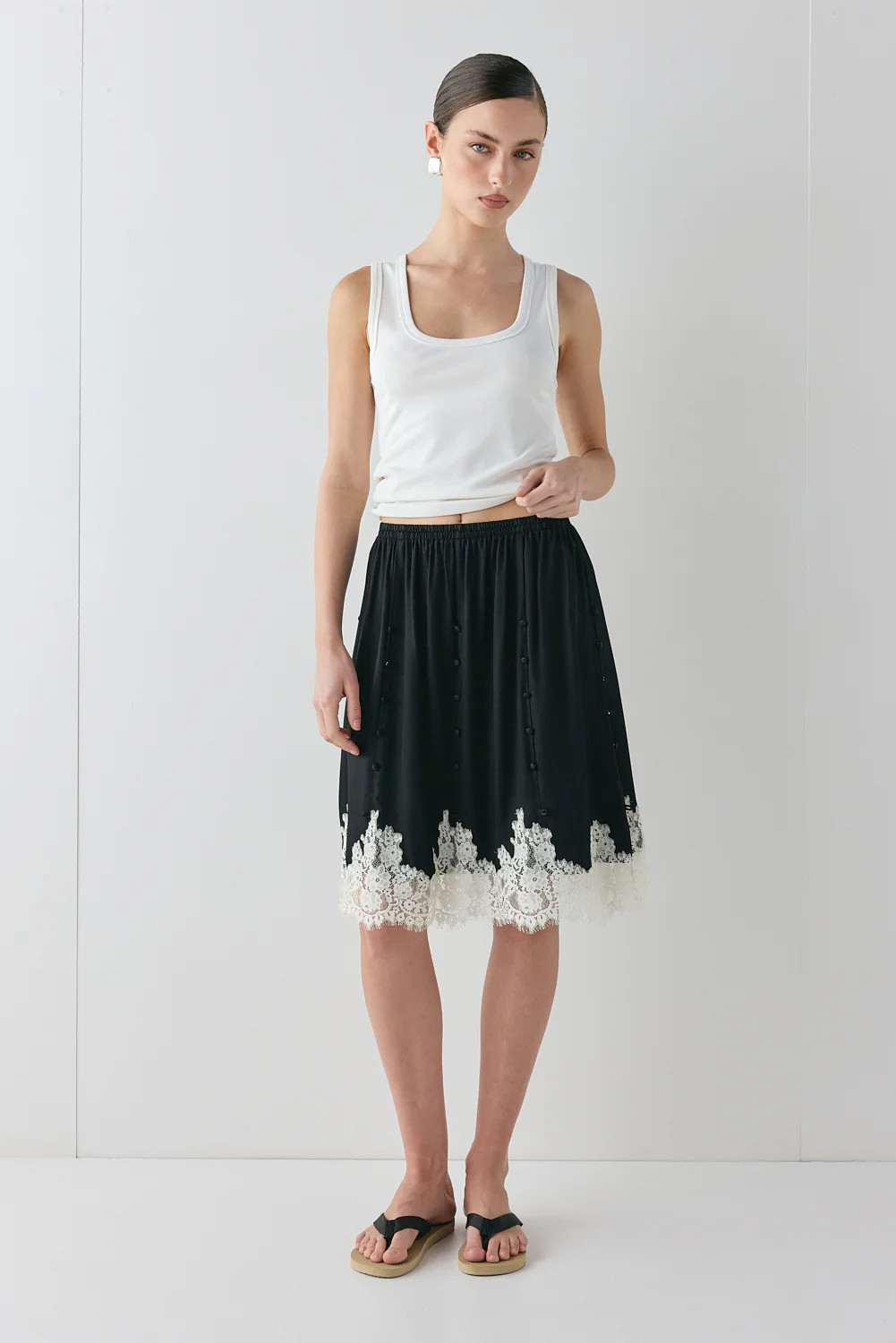 Thea Lace Skirt Black | VRG Grl