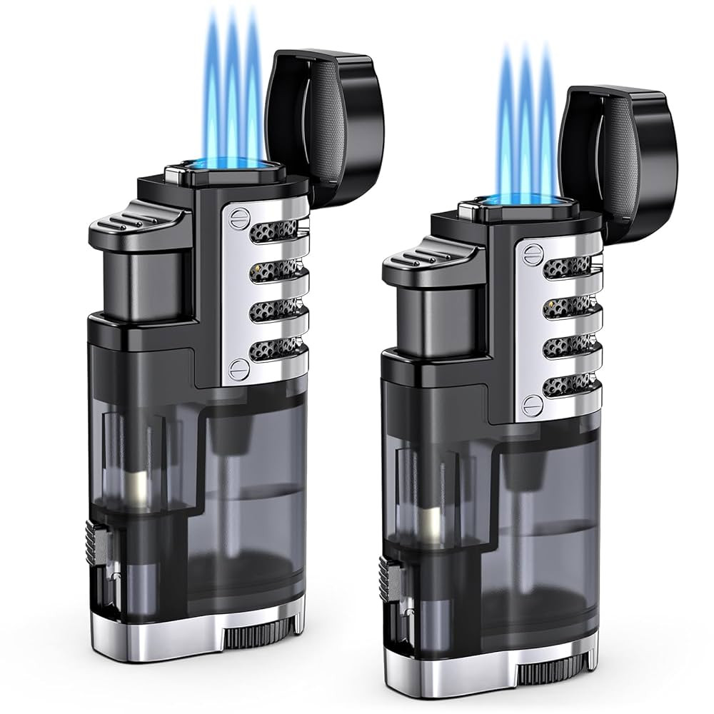 Torch Lighter Butane Refillable Triple Jet Flame Torch Lighters, Windproof Adjustable Flame Butan... | Amazon (US)