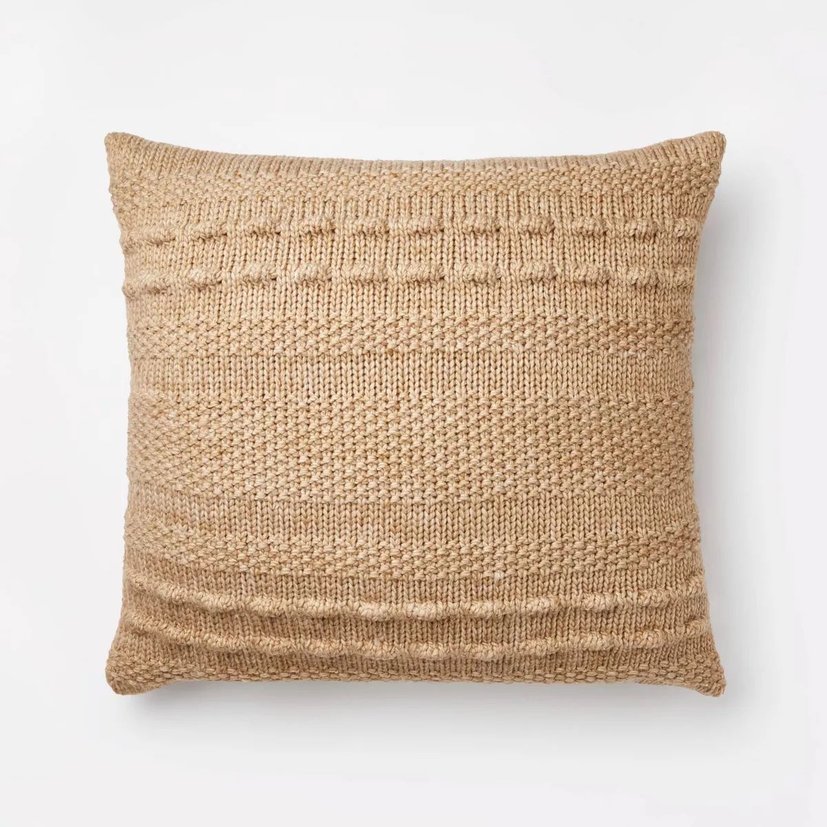 Oversized Bobble Knit Striped Square Throw Pillow Beige - Threshold™ designed with Studio McGee | Target