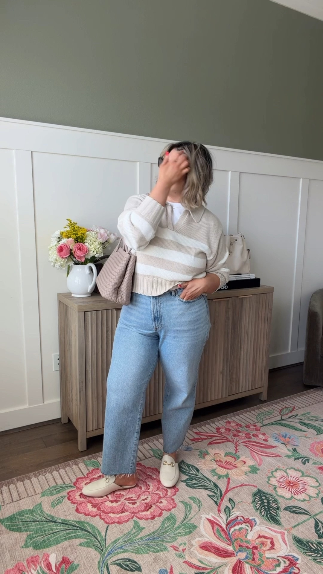 A never fail outfit combo! White tee, light was denim and a stripe sweater! Okay, these are my #1 favorite pair of jeans from @Quince and would buy them in a heartbeat if I had to replace them! I’m wearing them in a size 33 short (I sized up one because they are a rigid denim). 

Next up, the white tee! This one has been in my closet for a few years now and it just doesn’t get any better. The material is substantial but not uncomfortable. I would also repeat purchase this if I had to as well. I’m wearing it in a size large. 

This stripe sweater is a newer addition for me but I love the polo style! Very comfortable and love that it’s slightly cropped making it super easy to tuck. I’m wearing a large.

#LTKootd #LTKdayinmylife #LTKOver40