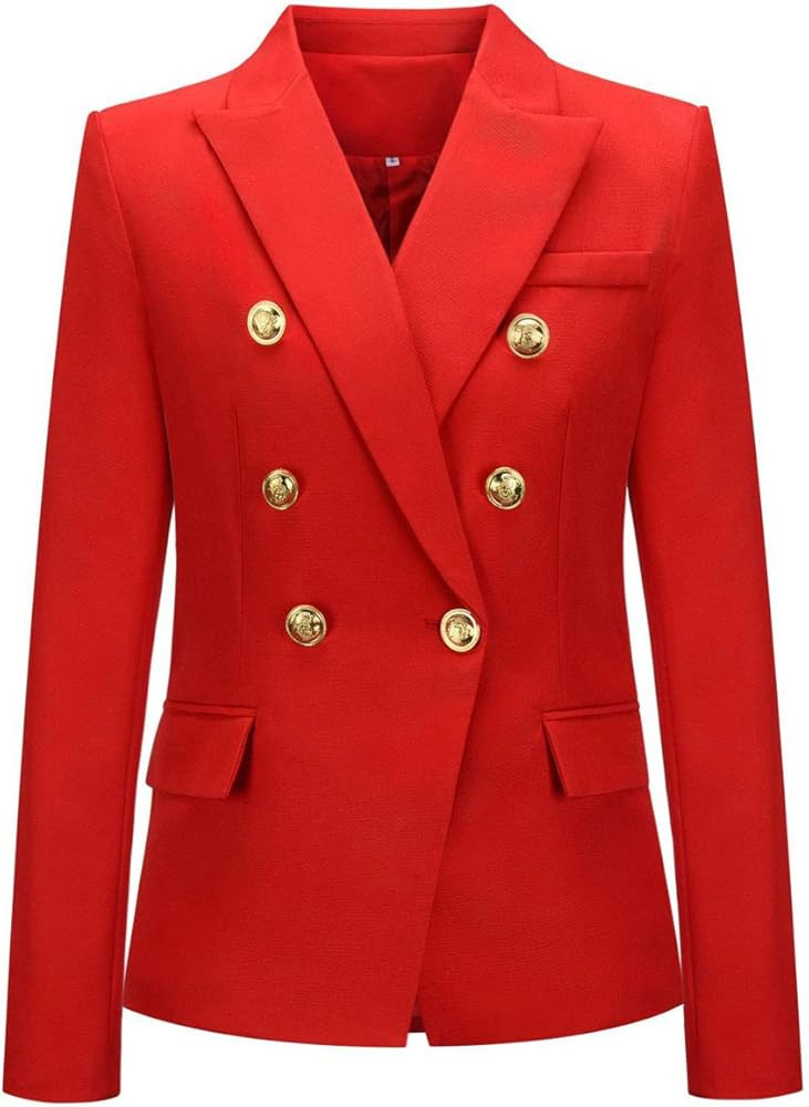 chouyatou Women's Vintage Double Breasted Slim Fit Dress Suit Blazer Jacket | Amazon (US)