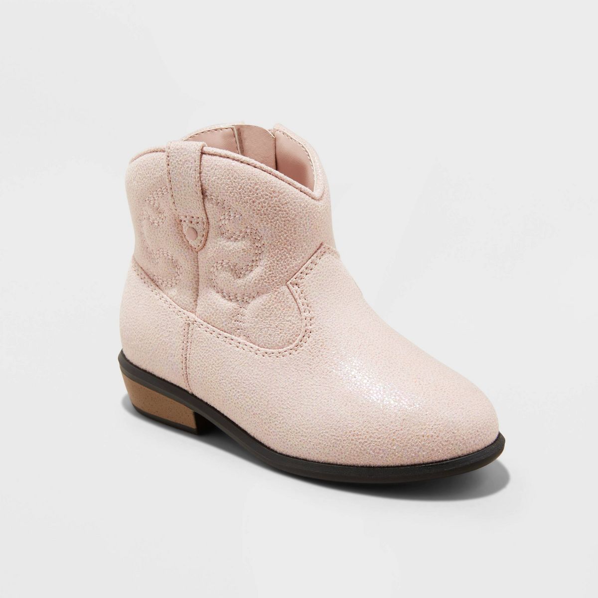 Toddler Girls' Addie Shimmer Zipper Western Boots - Cat & Jack™ | Target