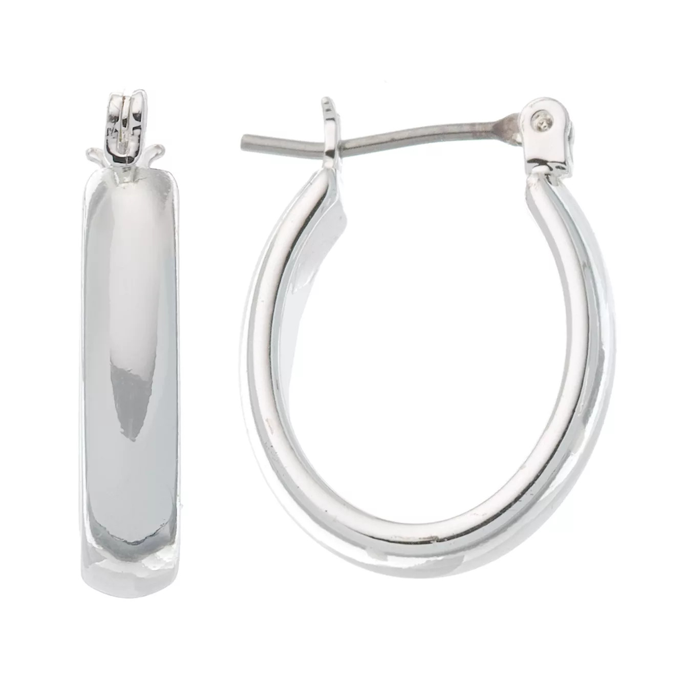 Napier\u00ae Silver Tone Oval Hoop Earrings | Kohl's